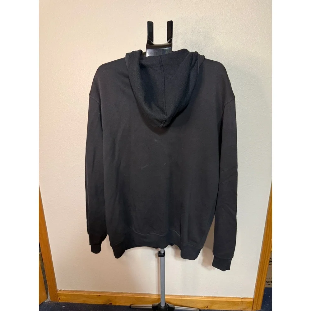 Adidas Mens Full Zip Hoodie Black Fleece Spellout‎ Logo Sweatshirt XL RN 88387
